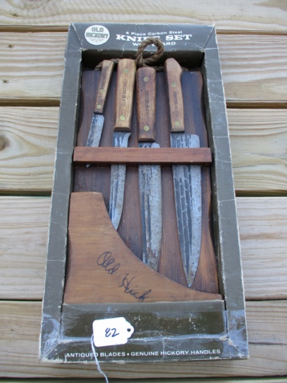 Old Hickory (4) Piece Knife Set with Board