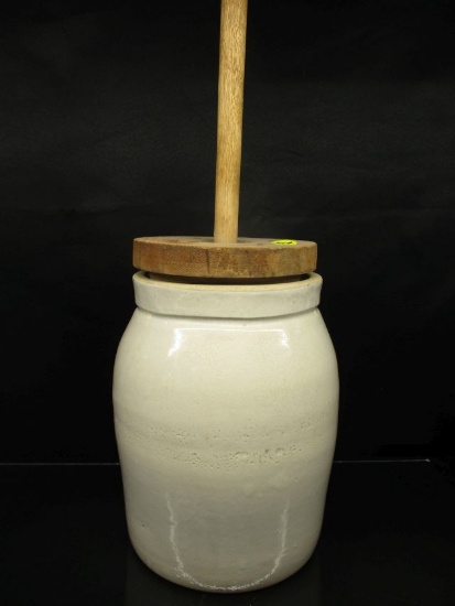 1 gal Stoneware Butter Churn with Lid and Dasher