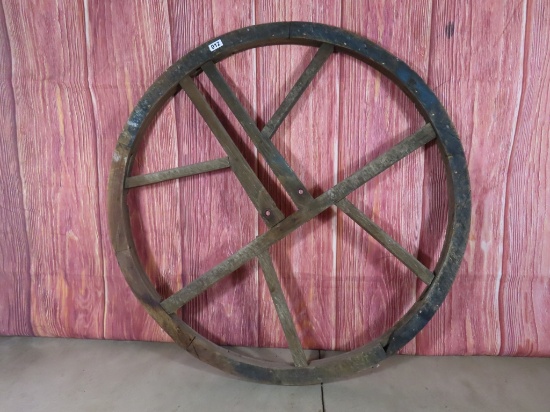 Large Wooden Factory Pulley