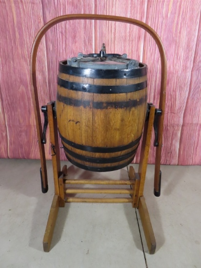 Oak Barrel Rocking Butter Churn