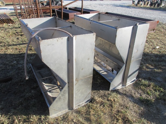 (2) Stainless Steel Hog Feeders