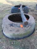 LOT (2) Tire Feed Bunks & Hedge Post