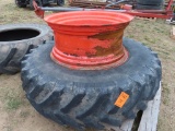 (2) Kubota Tractor Rims with 18.4 34 Tire