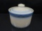 Blue & White Stoneware Greek Key Jar
