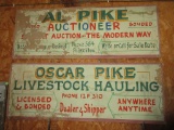 Pike Bros. Auction & Livestock Hauling Signs