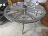 1920s-30s Hand Made Wagon Wheel Table