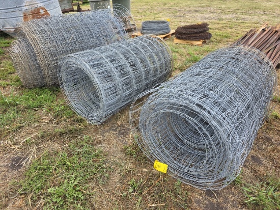 Lot Of Three Rolls Of Woven Wire