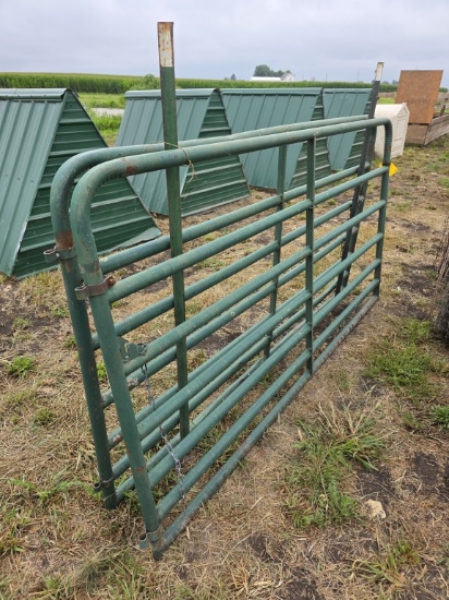 Lot Of (2) 8-Foot Green Pipe Gates