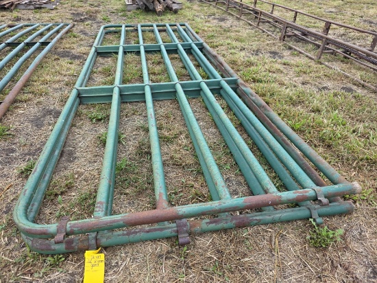 Lot Of (2) 12-Foot Green Pipe Gates