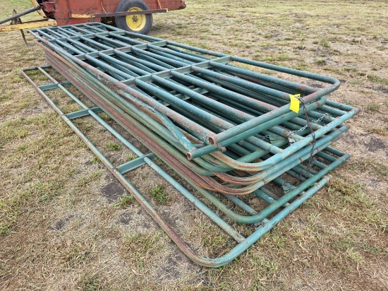 Lot Of (13) 16-Foot Green Pipe Gates