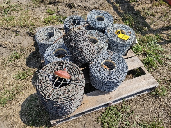 Large Pallet Lot Of Barbed Wire
