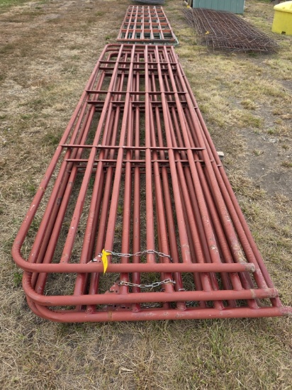 Lot of (4) 16-Foot Red Pipe Gates