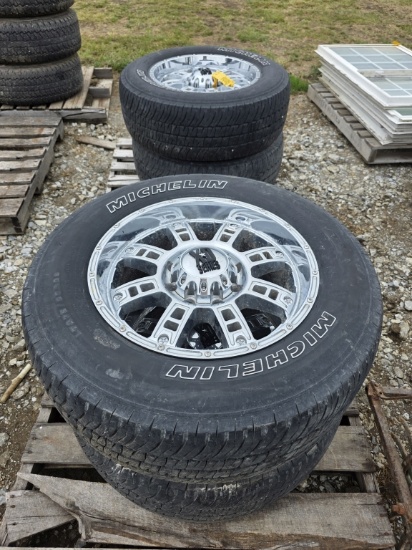 Lot Of Four 8-Lug Chevrolet XD Series Wheels And Tires