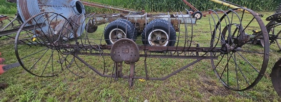 Steel-Wheel Dump Rake