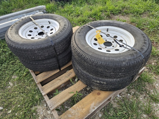 Lot Of Four 205/75-15 Trailer Wheels And Tires