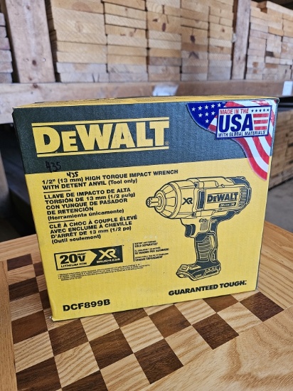 DEWALT 20V MAX XR Brushless 1/2" High Torque Impact Wrench with Detent Pin Anvil (Model DCF899B)