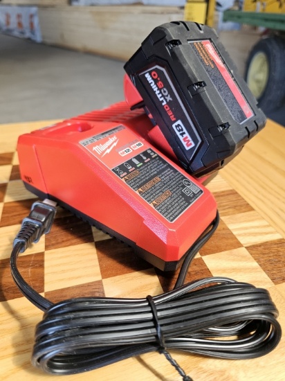 Milwaukee M18 & M12 Multi-Voltage Battery Charger & M18 REDLITHIUM XC5.0 Battery Pack