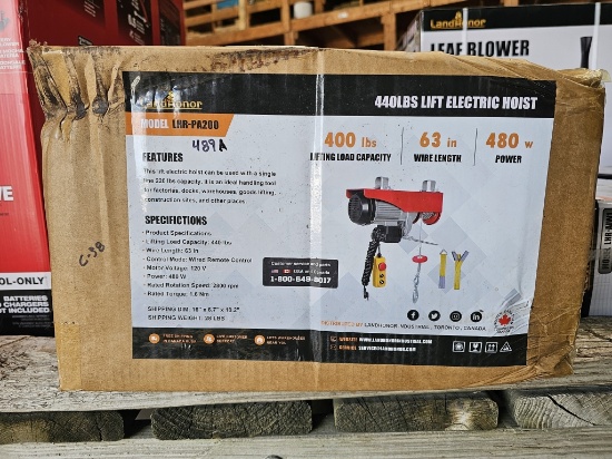 LandHonor 440 lb. Electric Lift / Hoist (Model LHR-PA200)