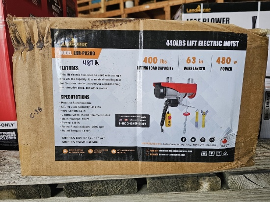LandHonor 440 lb. Electric Lift / Hoist (Model LHR-PA200)