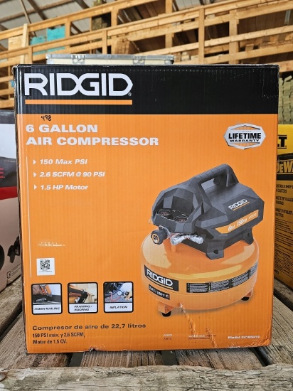 RIDGID 6 Gal. 150 PSI Portable Electric Oil-Free Pancake Air Compressor (Model 02106416)