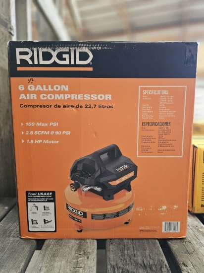 RIDGID 6 Gal. 150 PSI Portable Electric Oil-Free Pancake Air Compressor (Model 02106416)