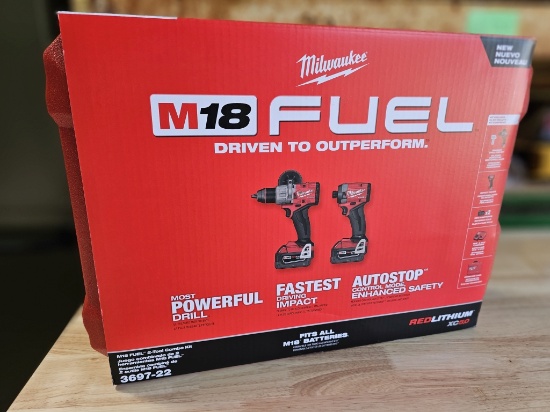 Milwaukee M18 FUEL 2-Tool Combo Kit - 1/2" Hammer Drill & 1/4" Hex Impact Driver (Model 3697-22)