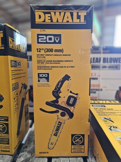 DEWALT 20V MAX 12" Brushless Cordless Chainsaw (Model DCCS621B)