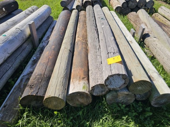 LOT (10) 8' Telephone Pole Fence Posts