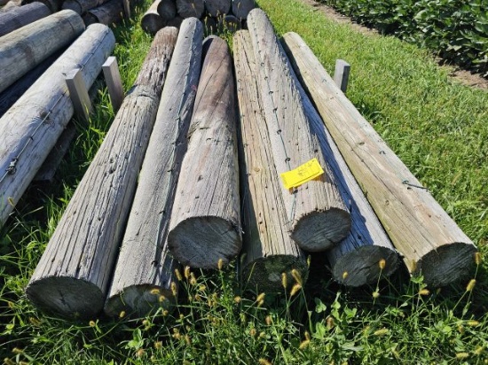 LOT (7) 8' Telephone Pole Fence Posts