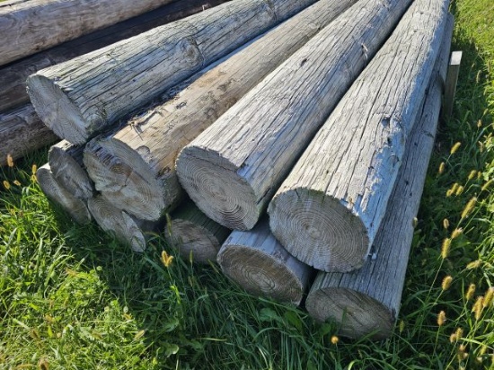 LOT (10) 8' Telephone Pole Fence Posts