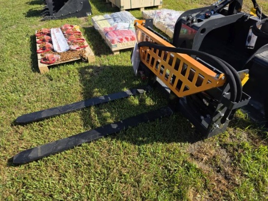 Land Honor Skid Steer Quick Attach Hyd. Pallet Forks - 48"