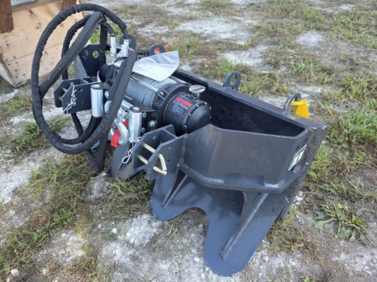 Land Honor 15,000 lb Hyd. Skid Steer Quick Attach Wench