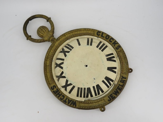 Cast iron clock adv. With zinc insert, no hands