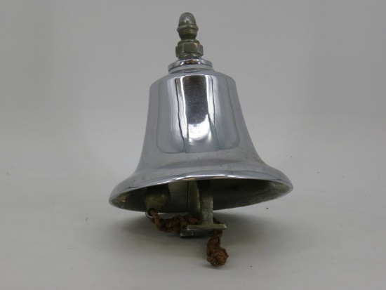 Nichel/brass fire engine bell & bracket, large frame c. 1910