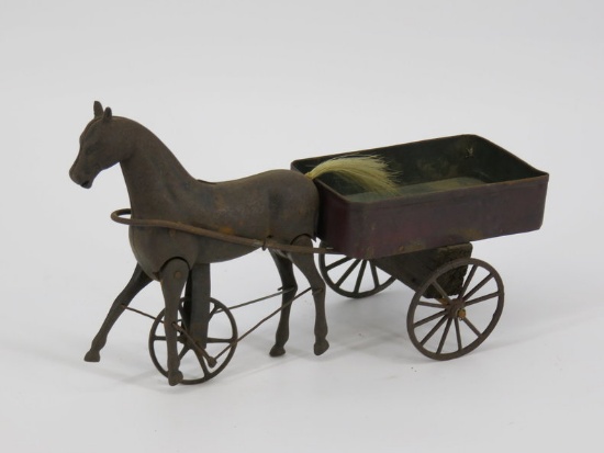 Ives walking horse with cart - mechanical