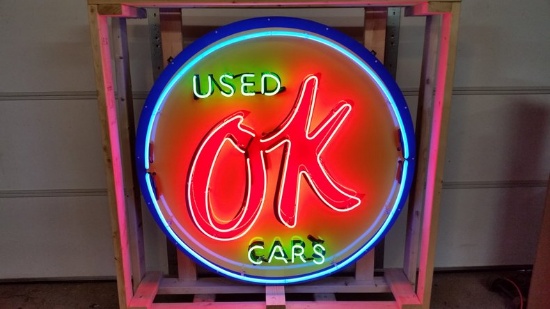 OK Used Cars neon sign