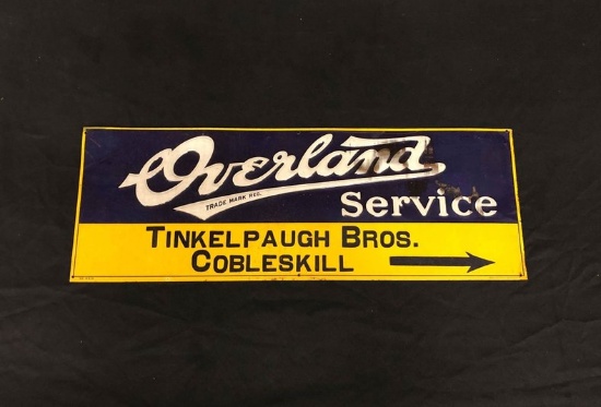 Overland Service Embossed Tin Sign