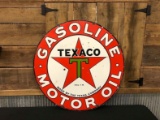 Porcelain Texaco Motor & Gasoline Sign