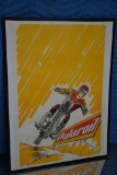 Original Polaroil Poster w/man riding off road motorcycle