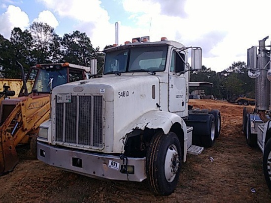 1998 PETERBILT 385 T/A DAY CAB TRUCK TRACTOR, CAT 10.3L, MANUAL TRANS, A/R SUSP, A/S 5TH WHEEL, 166'