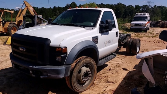 2008 FORD F550XL SD CAB & CHASSIS, 6.4L POWERSTROKE, A/T, ****INOP****MDOT**** VIN/SN:1FDAF56R28EA69