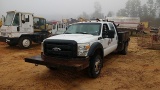2012 FORD F450XL SD CREW CAB FLATBED TRUCK, 6.8L GAS, A/T, CRUISE, 9' 6'' BED, SIDE MT TOOL BOXES, A