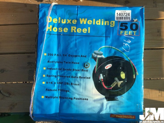 (UNUSED) HEAVY DUTY 50’...... RETRACTABLE DELUXE WELDING HOSE REEL