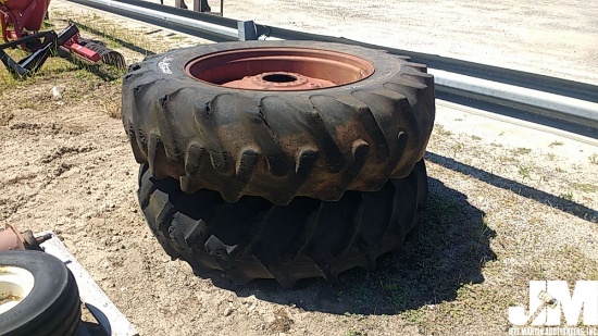 (2) 18.4-36 TIRES W/RIMS, TO FIT INTERNATIONAL FARM TRACTOR