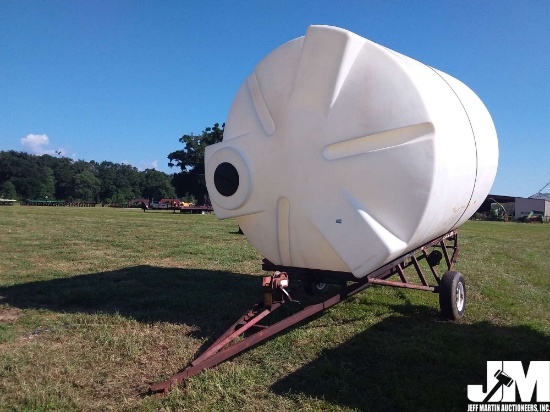 6200 GAL STAND UP POLY TANK, MOUNTED ON S/A TRAILER