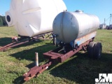 1000 GAL STAINLESS STEEL BULK TANK, MOUNTED ON S/A TRAILER