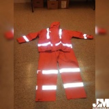 FIRE-RESISTANT CHEMICAL/RAINSUIT; COLOR: ORANGE; LARGE , AS IS/CONDITION UNKNOWN***THIS ITEM