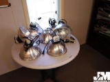 CLAMP WORK LIGHTS W/ SILVER GLOBE, APPROX (7), AS IS/CONDITION