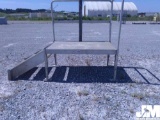 PORTABLE PLATFORM 5' X 3' W/HANDRAILS ADJUSTABLE LEGS, AS IS/CONDITION