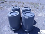 RUBBERMAID BRUTE TRASHCANS 32 GALLON APPROX. 4, AS IS/CONDITION UNKNOWN***THIS